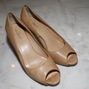 Cole Haan Nude Peep Toe Heels